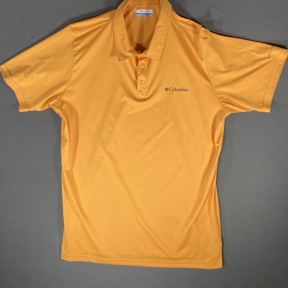 Columbia Mens Polo Shirt‎ Medium Orange Golf Athletic Short Sleeve